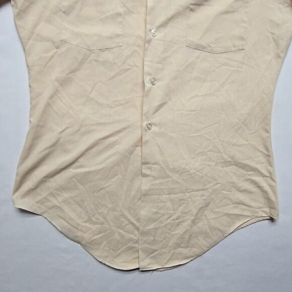 Vintage Sears Perma Prest Beige Short Sleeve Shirt 14 1/2 Men's Small Button Up - Picture 5 of 10